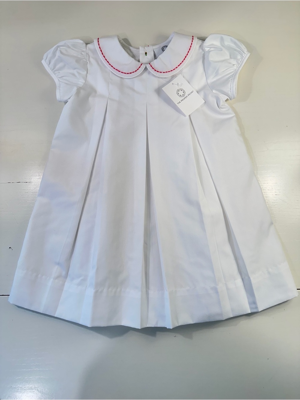 NWT Proper Peony White Pleat Dress 3T